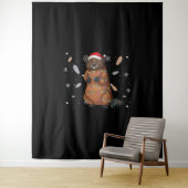Beaver Christmas Decoration - Christmas Tree Funny Wandteppich (Beispiel)
