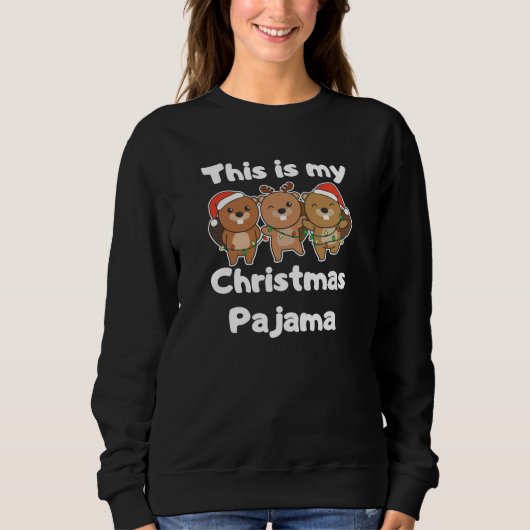 Beaver Christmas Pajamas Sweatshirt (Vorderseite)