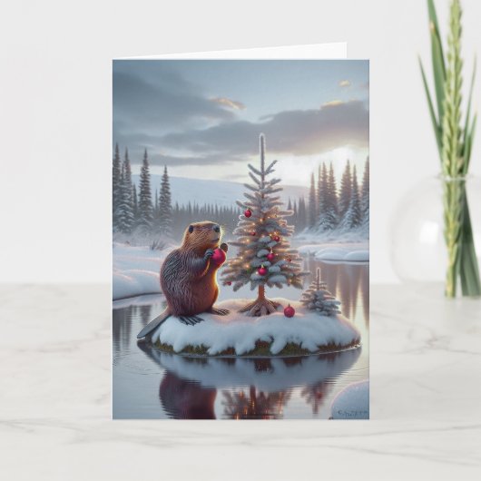 BEAVER CHRISTMAS - WILDLEBEN FEIERTAGSKARTE (Vorderseite)