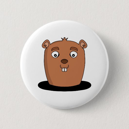 Beaver coming out of a hole button (Vorderseite)