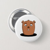 Beaver coming out of a hole button (Vorne & Hinten)