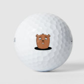 Beaver coming out of a hole golfball (Vorderseite)