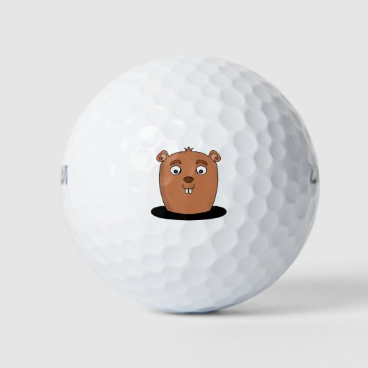 Beaver coming out of a hole golfball (Vorderseite)