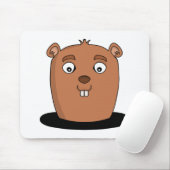 Beaver coming out of a hole mousepad (Mit Mouse)