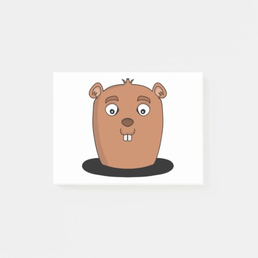 Beaver coming out of a hole post-it klebezettel (Vorderseite)