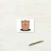 Beaver coming out of a hole post-it klebezettel (Auf Schreibtisch)