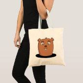 Beaver coming out of a hole tragetasche (Vorderseite (Produkt))