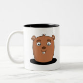 Beaver coming out of a hole zweifarbige tasse (Links)