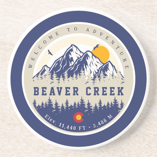 Beaver Creek Colorado Flag Berg Souvenir Getränkeuntersetzer (Vorne)
