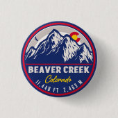 Beaver Creek Colorado Retro Sunset Souvenirs Button (Vorderseite)