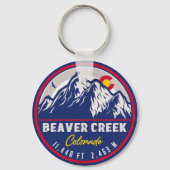 Beaver Creek Colorado Retro Sunset Souvenirs Schlüsselanhänger (Vorderseite)