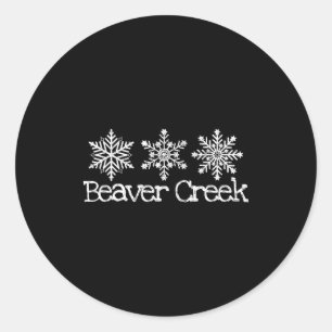 Beaver Creek Colorado Skifahrer Skiing Schneeflock Runder Aufkleber