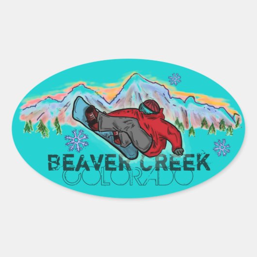 Beaver Creek Colorado Snowboardaufkleber Ovaler Aufkleber (Vorderseite)