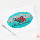 Beaver Creek Colorado Snowboardaufkleber Ovaler Aufkleber (Umschlag)