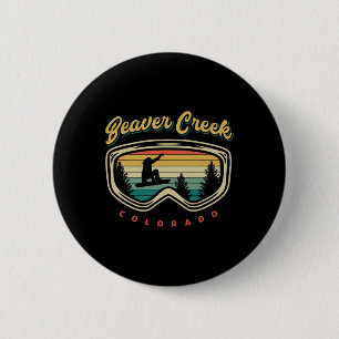 Beaver Creek Colorado Vintage-Farben Snowboard Ski Button