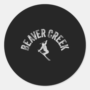 Beaver Creek Ski Vintage Skifahren Retro Stil Runder Aufkleber