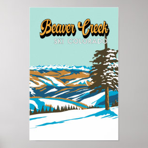 Beaver Creek Skigebiet Winter Colorado Vintag Poster