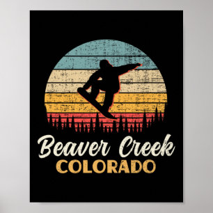 Beaver Creek Snowboarden Colorado Vintage Mountai Poster