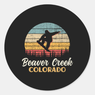 Beaver Creek Snowboarden Colorado Vintage Mountai Runder Aufkleber