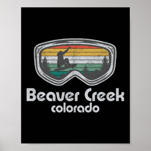 Beaver Creek Snowboarden Retro Colorado Snowboard Poster