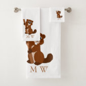 Beaver Design Monogrammed Badhandtuch Set (Insitu)