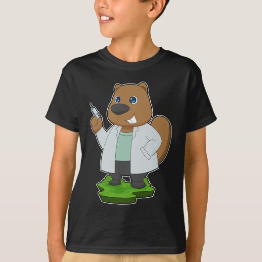 Beaver Doctor Spritze T-Shirt (Vorderseite)