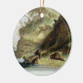 Beaver Hütte auf dem Missouri, überziehen Sie 17 Keramik Ornament (Links)
