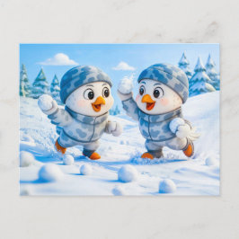 Beaver Ice Bathing in a Striped Swimsuit Postkarte