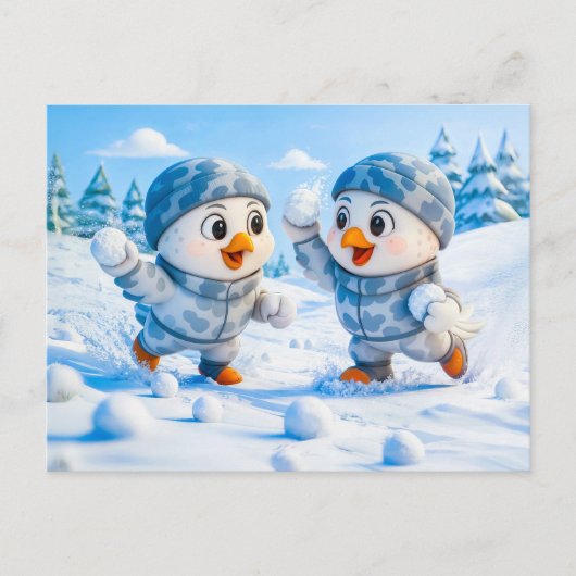 Beaver Ice Bathing in a Striped Swimsuit Postkarte (Vorderseite)