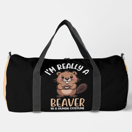 Beaver In A Human Costume Duffle Bag (Vorderseite)
