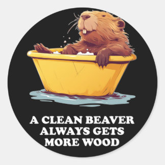 Beaver Lover Bath Runder Aufkleber
