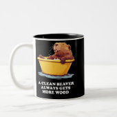 Beaver Lover Bath Zweifarbige Tasse (Links)