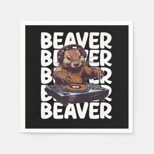 Beaver Lover DJ Serviette (Vorderseite)