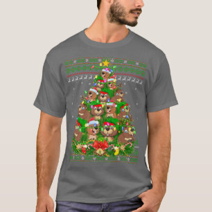 Beaver Lover Xmas Lights Ugly Beaver Christmas Tre T-Shirt