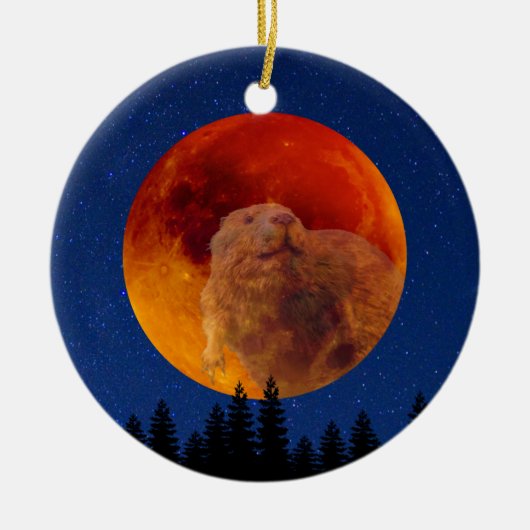 Beaver Moon im November Keramik Ornament (Vorne)