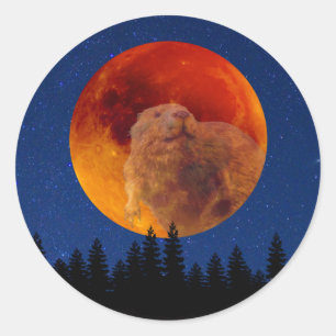 Beaver Moon im November Runder Aufkleber