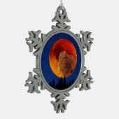 Beaver Moon im November Schneeflocken Zinn-Ornament (Links)