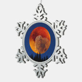 Beaver Moon im November Schneeflocken Zinn-Ornament (Rechts)