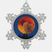 Beaver Moon im November Schneeflocken Zinn-Ornament (Vorderseite)
