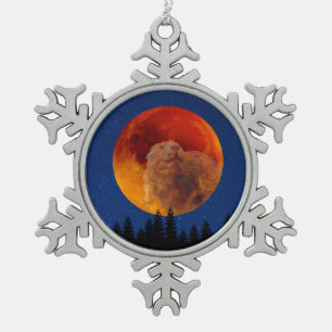 Beaver Moon im November Schneeflocken Zinn-Ornament