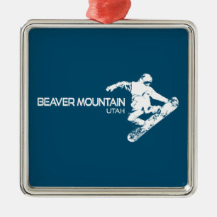 Beaver Mountain Resort Utah Snowboarder Ornament Aus Metall