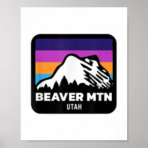 Beaver Mountain Utah Skifahren Snowboarden Familie Poster