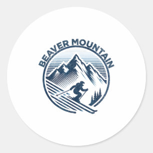Beaver Mountain Utah Skigebiet Colorado Skifahren Runder Aufkleber