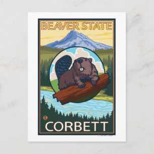 Beaver & Mt. Hood - Corbett, Oregon Postkarte