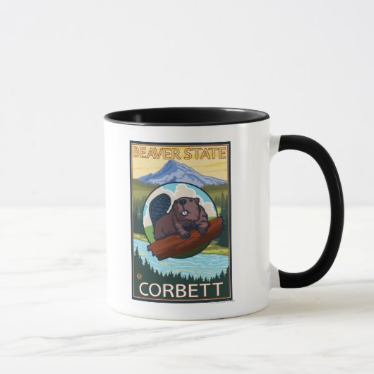 Beaver & Mt. Hood - Corbett, Oregon Tasse (Rechts)