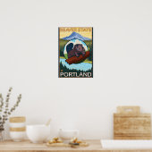 Beaver & Mt. Hood - Portland, Oregon Poster (Küche)