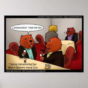 Beaver Networking Bars Funny Classic Poster