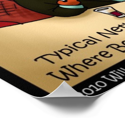 Beaver Networking Funny Posters Poster (Ecke)