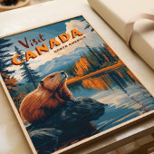 Beaver Poster - Vintage Travel Art