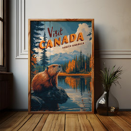 Beaver Poster - Vintage Travel Art